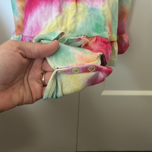 Posh Peanut tie dye sundress with built in romper diaper cover - Picture 3 of 4